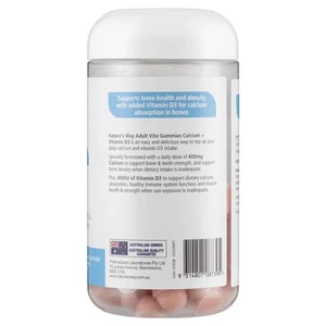 (PRE ORDER) Nature's Way Adult Vita Gummies Calcium + D 130 Gummies Exclusive Size shelf life 2yrs